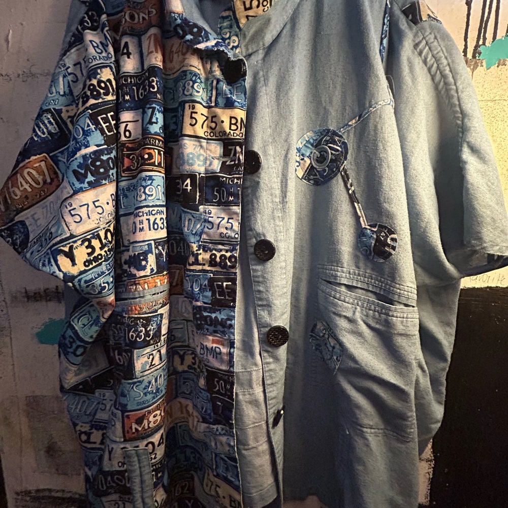 Unique License Plate Patchwork Jacket - image 1